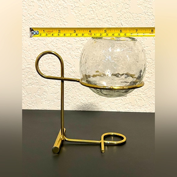 West Elm Brass And Glass Candleholder Centerpiece. Set Of 2 - Picture 4 of 5